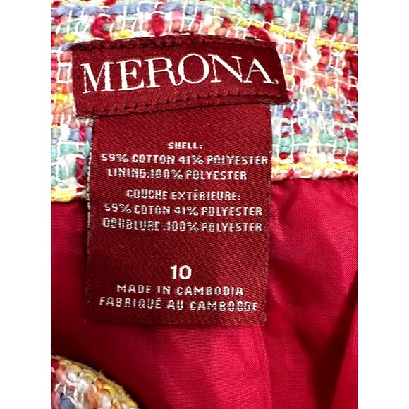 Merona Tweed Mini Skirt A Line Side Pockets Back Zipper Women's Multicolor 10 - Picture 8 of 8